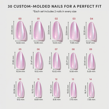 Oyster Pearl press-on nails - oval shape, medium length