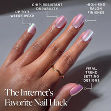 Oyster Shell press-on nails with velvet finish