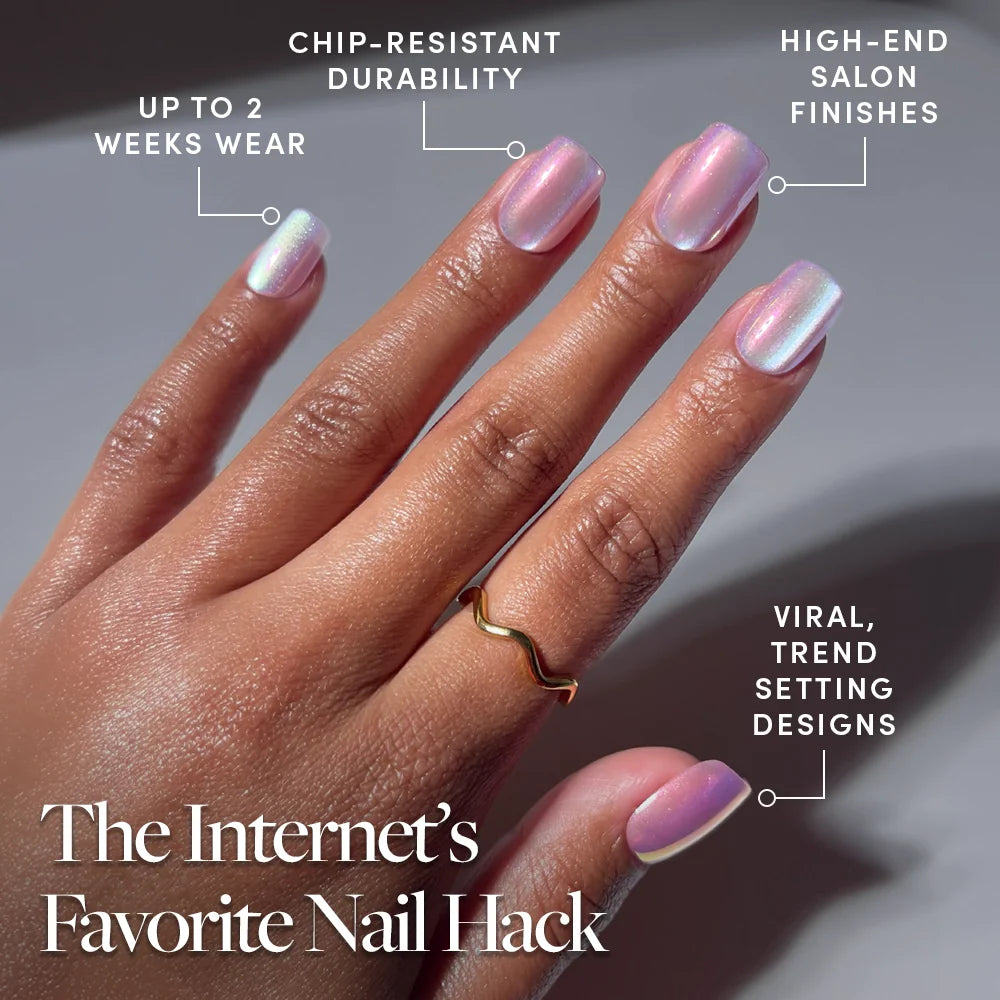 Oyster Shell press-on nails with velvet finish