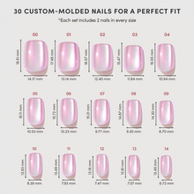 Oyster Shell press-on nails - squoval shape, short length