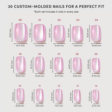 Oyster Shell press-on nails - squoval shape, short length