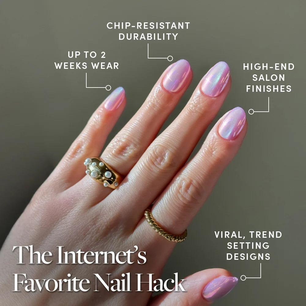 Oyster press-on nails in multicolor shade