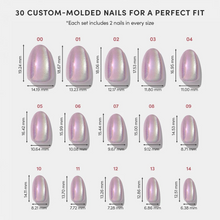 Oyster press-on nails - oval shape, short length