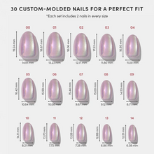 Oyster press-on nails - oval shape, short length