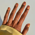 Papaya Chrome press-on nails in orange shade