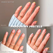 User generated content grid showcasing pastel press-on nails in soft muted tones perfect for spring nail set