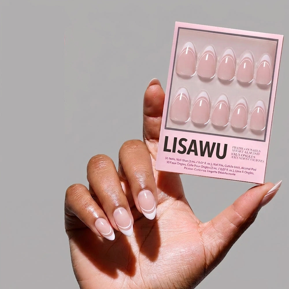 Paris press-on nails in white shade
