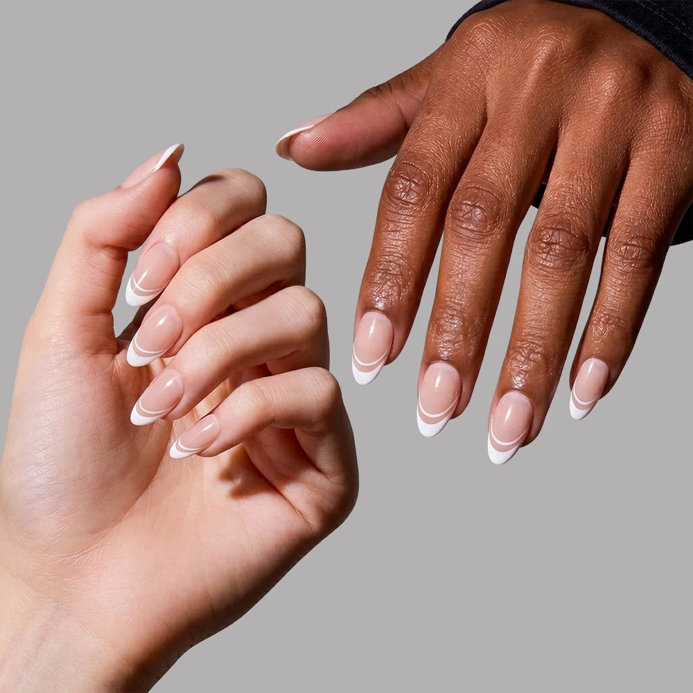 Paris press-on nails - almond shape, short length