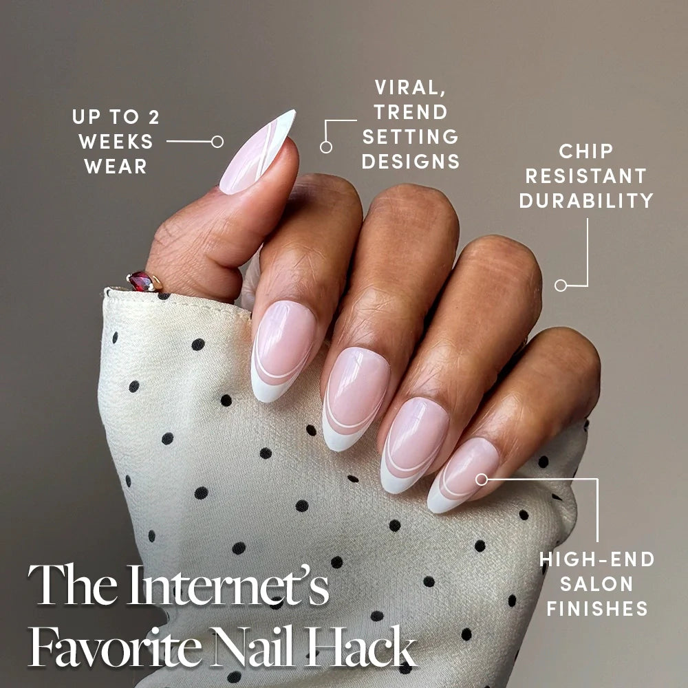 Paris press-on nail design - french tip style detail
