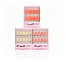 Pastel Paradise press-on nails in soft pastel colors with almond shape showcasing stylish nail set design