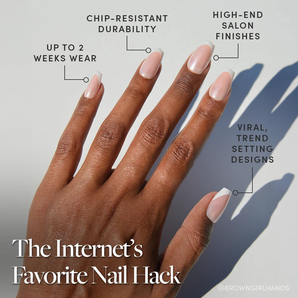 Pearl Glaze press-on nails with glazed finish