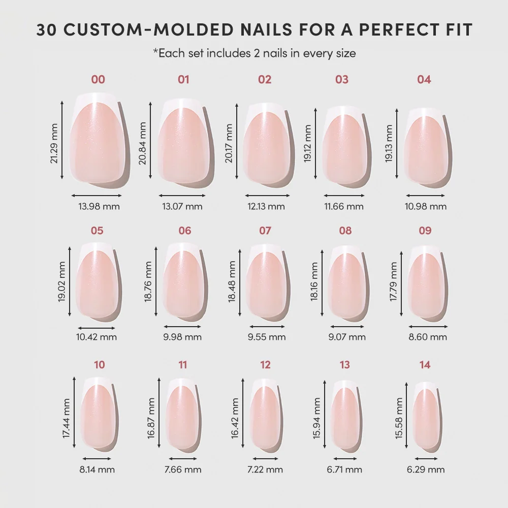 Pearl Glaze press-on nails with glossy finish