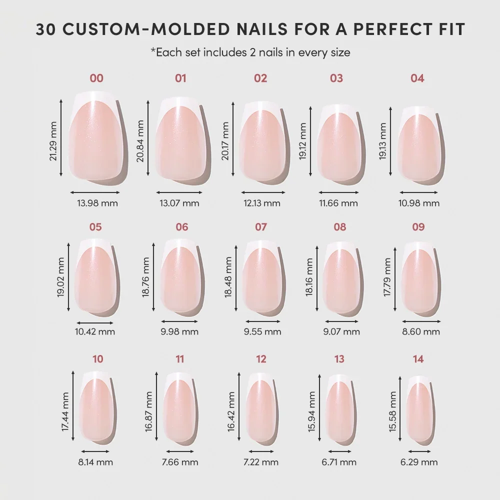 Pearl Glaze press-on nails with glossy finish