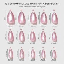 Pearl Me Softly press-on nails featuring soft pearly white almond-shaped nails in a stylish nail set perfect for elegant look