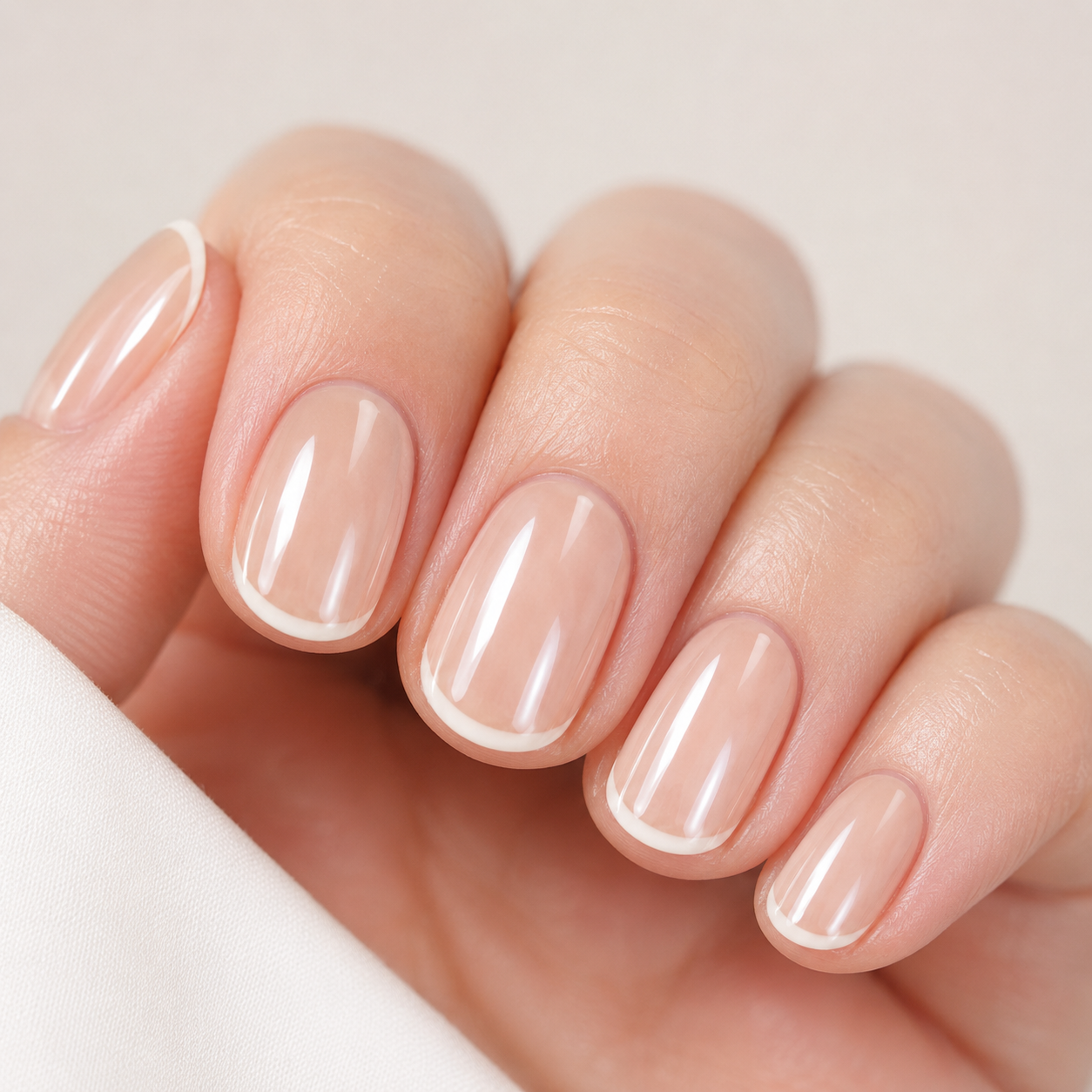 Pearl Pink French Press-On Nails press-on nail bundle - full set view