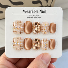LISAWU Pearl Plaid Press-On Nails - Image 1