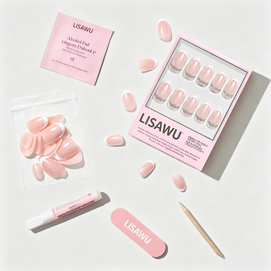 Pearlfect press-on nails in white shade