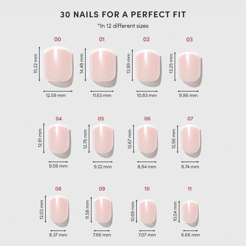 Pearly Please press-on nails with glossy finish