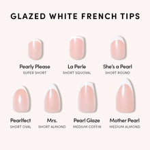 Pearly Please press-on nail design - french tip style detail