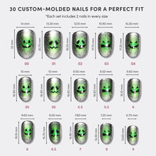 Peek-o’-Lantern press-on nail design - accent nail style detail