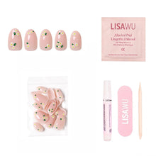 Petals press-on nails - oval shape, short length