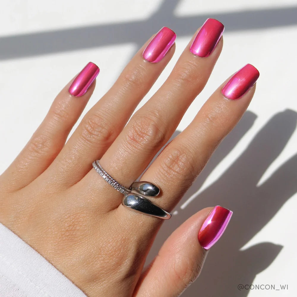 Pink Alloy press-on nails in pink shade