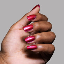 Pink Alloy press-on nail design - metallic chrome style detail