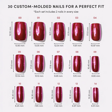 Pink Alloy press-on nail bundle - full set view