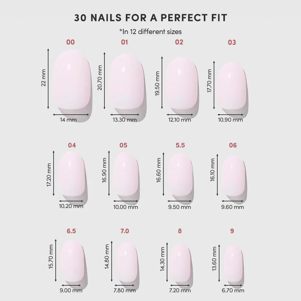 Pink Blush press-on nails - round shape, short length