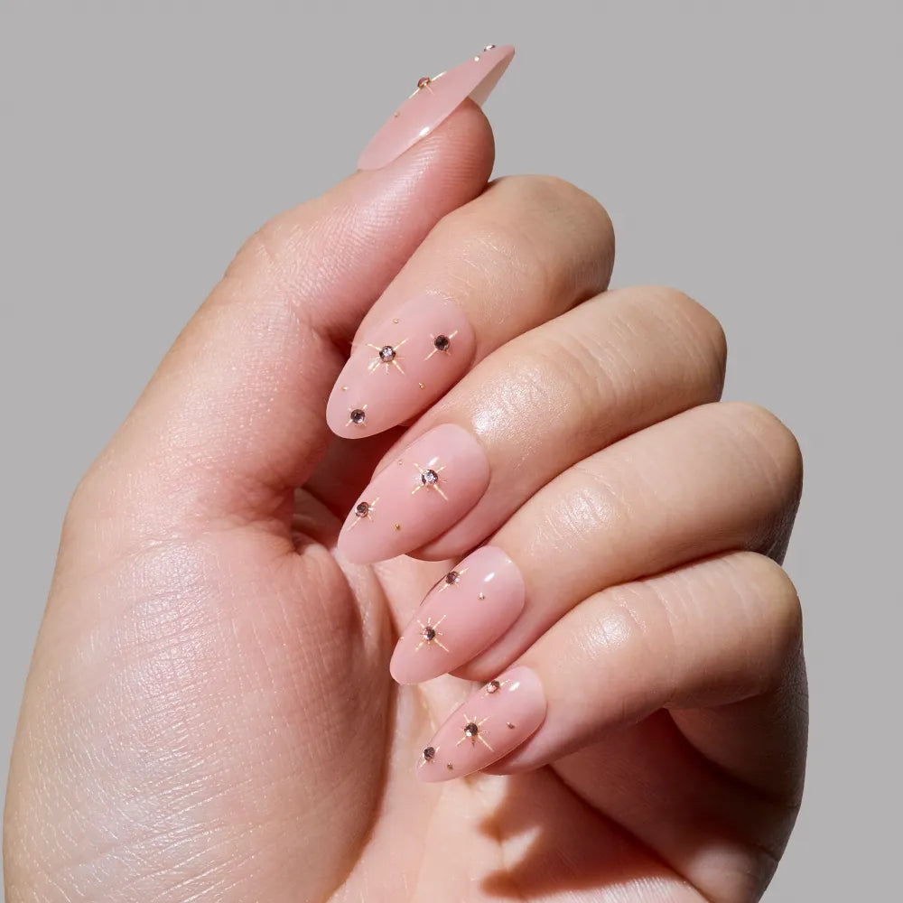 Pink Comet press-on nails in purple shade