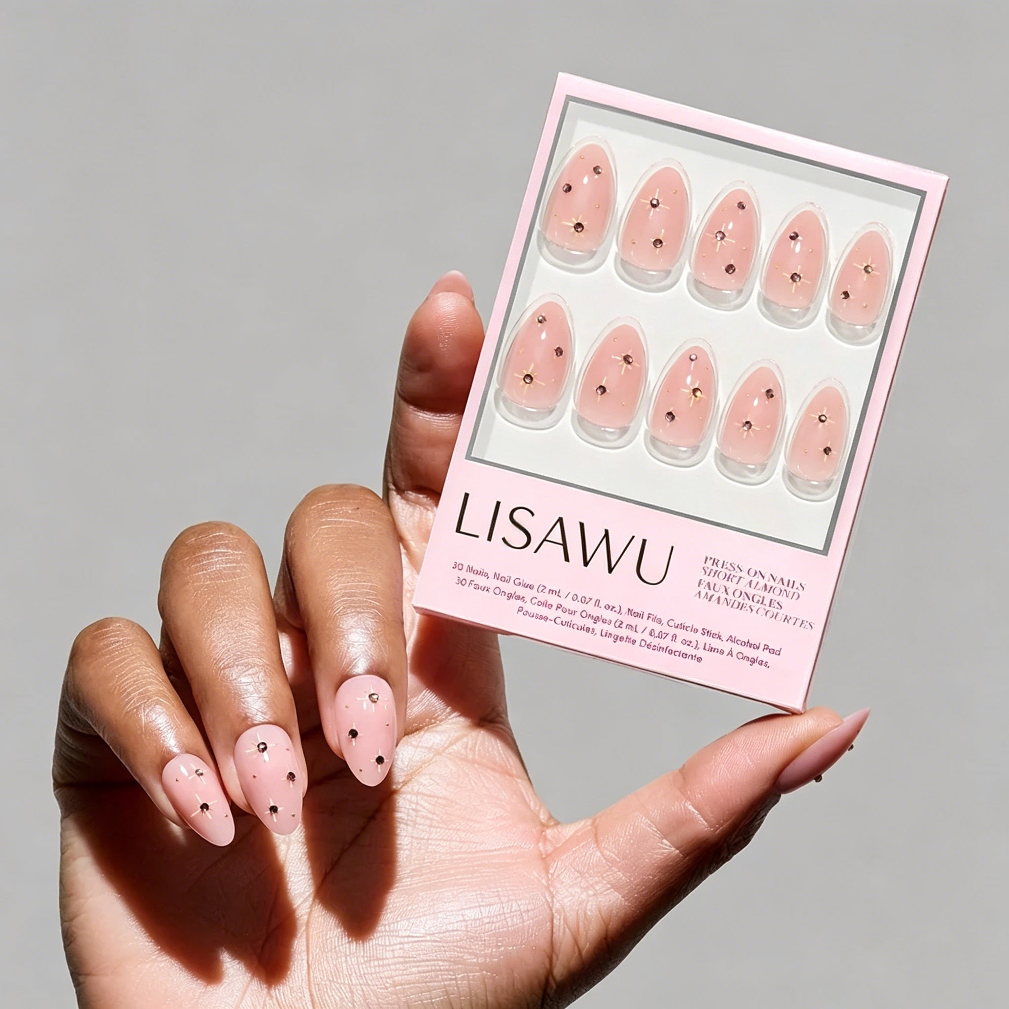 Pink Comet press-on nails in pink shade