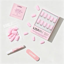 Pink Control press-on nails - squoval shape, short length