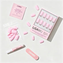 Pink Control press-on nails - squoval shape, short length