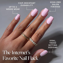 Pink Control press-on nail design - solid color style detail
