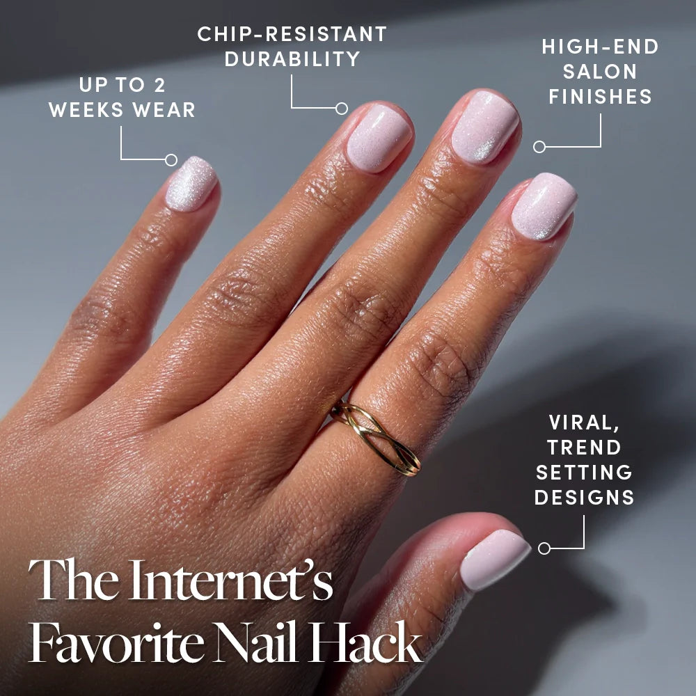 Pink Legacy press-on nails - super short shape, super short length