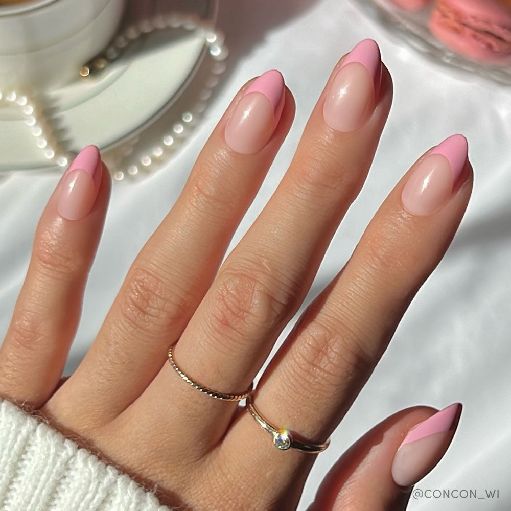Pink Macaron press-on nails in nude shade