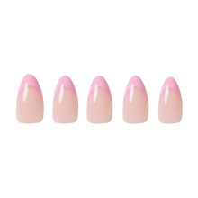 Pink Macaron press-on nails - almond shape, short length