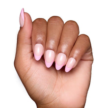 Pink Macaron press-on nail design - french tip style detail
