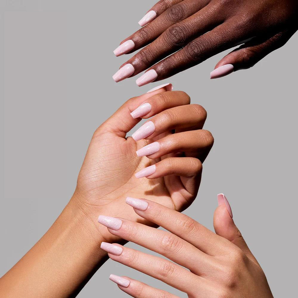 Pink Secret press-on nails with glossy finish