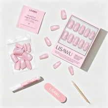 Pink Secret press-on nails with velvet finish