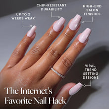 Pink Secret press-on nails - coffin shape, medium length