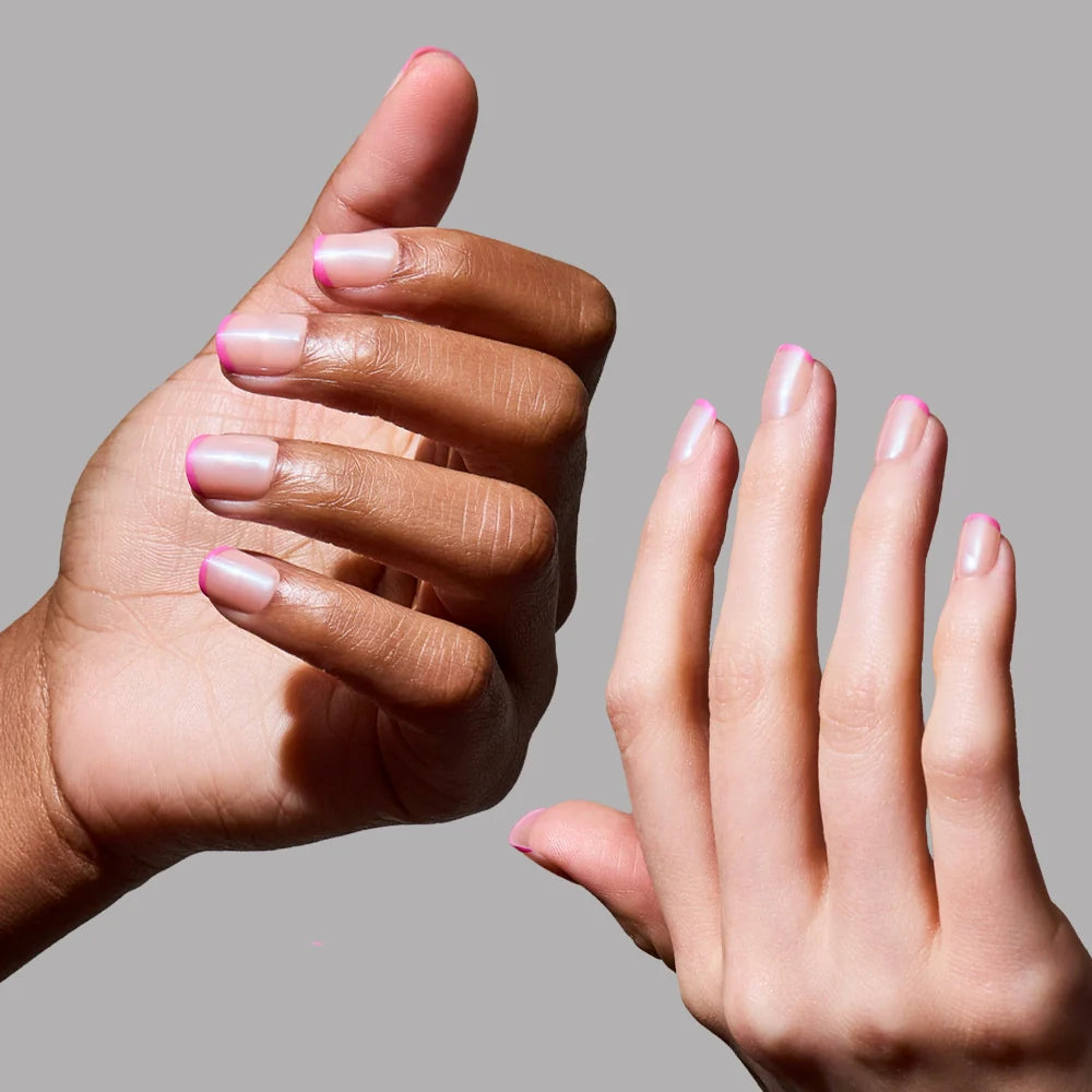Pink Tutu press-on nails with glazed finish