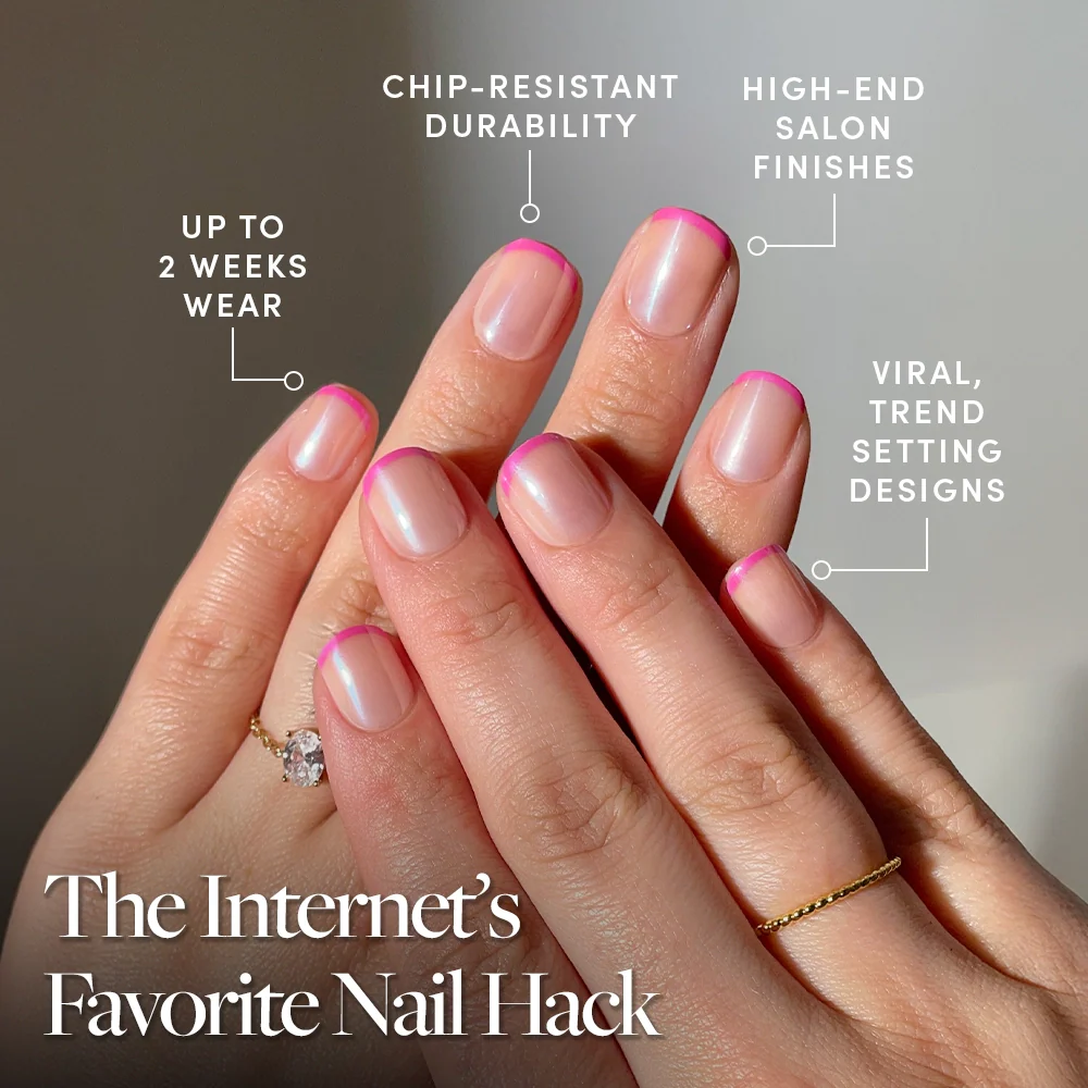 Pink Tutu press-on nails - super short shape, super short length