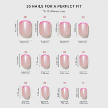Pink Tutu press-on nail design - french tip style detail