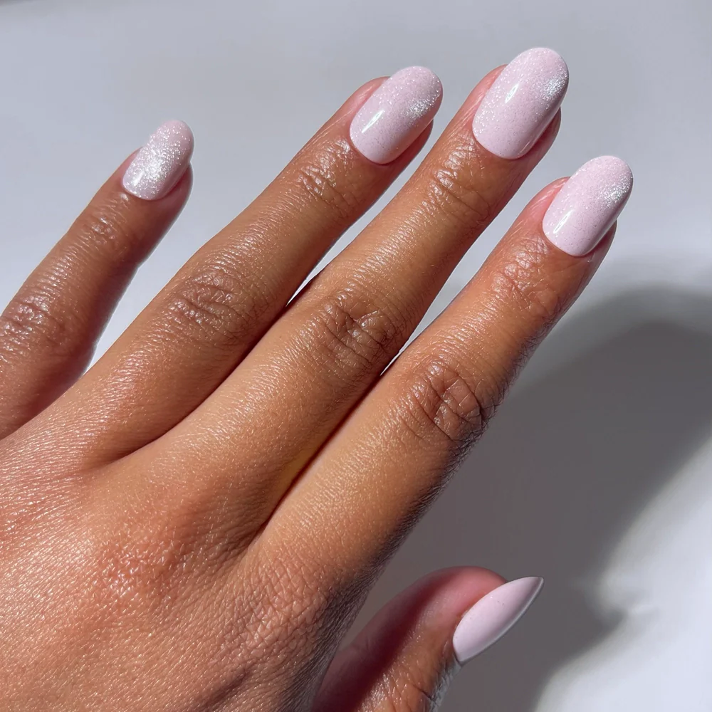 Pink Whisper press-on nails in pink shade