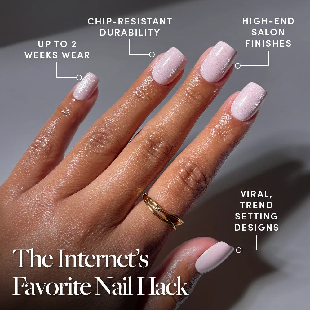 Pinky Promise press-on nails with glossy finish