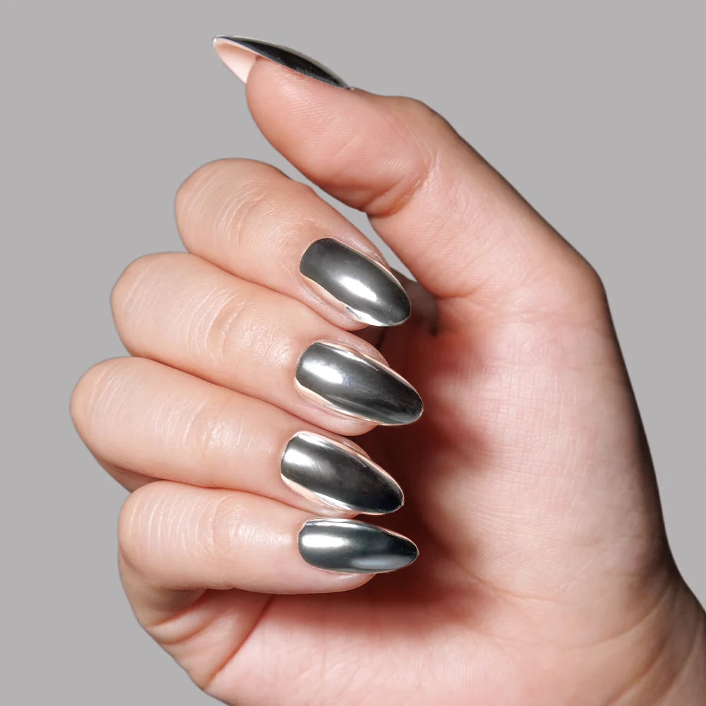 Platinum press-on nail bundle - full set view