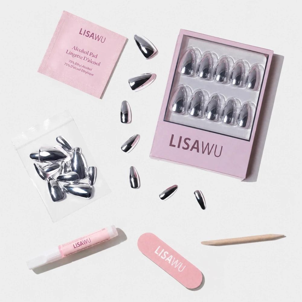 Platinum press-on nails product detail