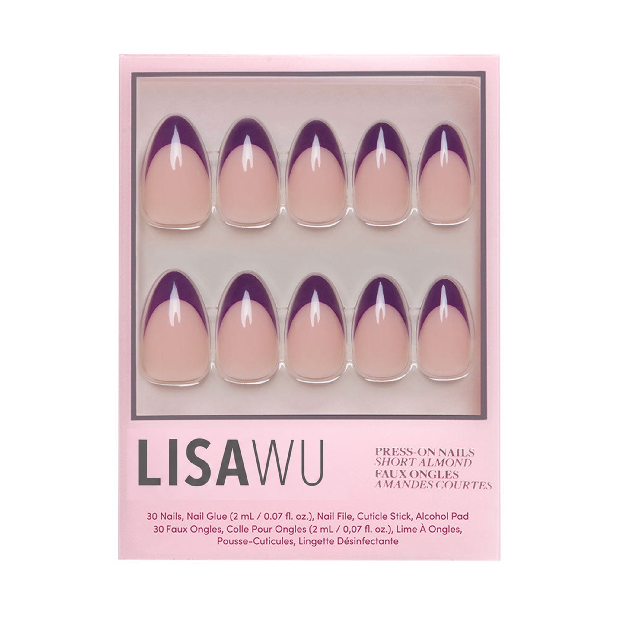 Plum press-on nails in purple shade