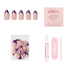 Plum press-on nails with glossy finish